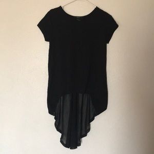 Forever 21 black sheer tailed shirt